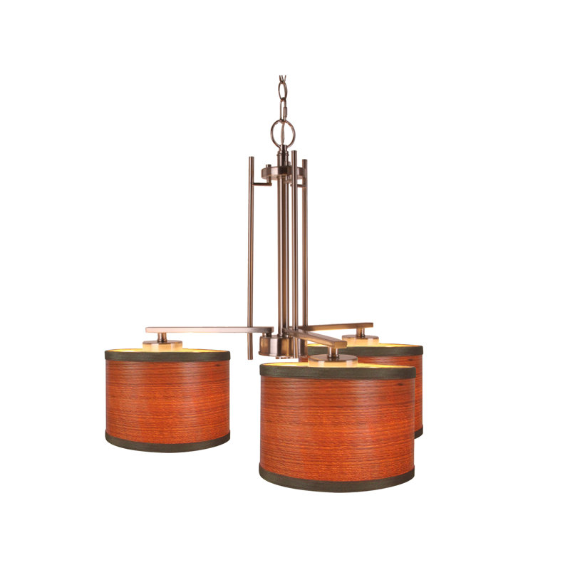 Lustre classique/traditionnel ombré 3 lumières Juhasz, Nickel, Brûlé