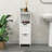 Bathroom Floor Cabinet With 2 Drawers And 1 Storage Shelf,Freestanding Wood Storage Organizer Cabinet-White