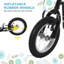 Scooters pour enfants avec acier noir et caoutchouc et 47,2 x 22,8 x 33,5 po, conception réglable pour l'espace extérieur