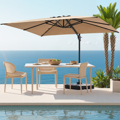 128'' X 104'' Rectangular Cantilever Umbrella with Weighted Base
