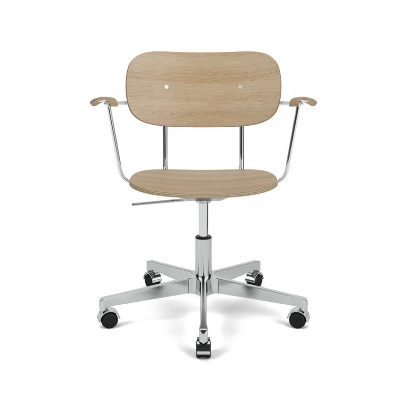 Co Swivel Task Chair, Natural Oak/Silver