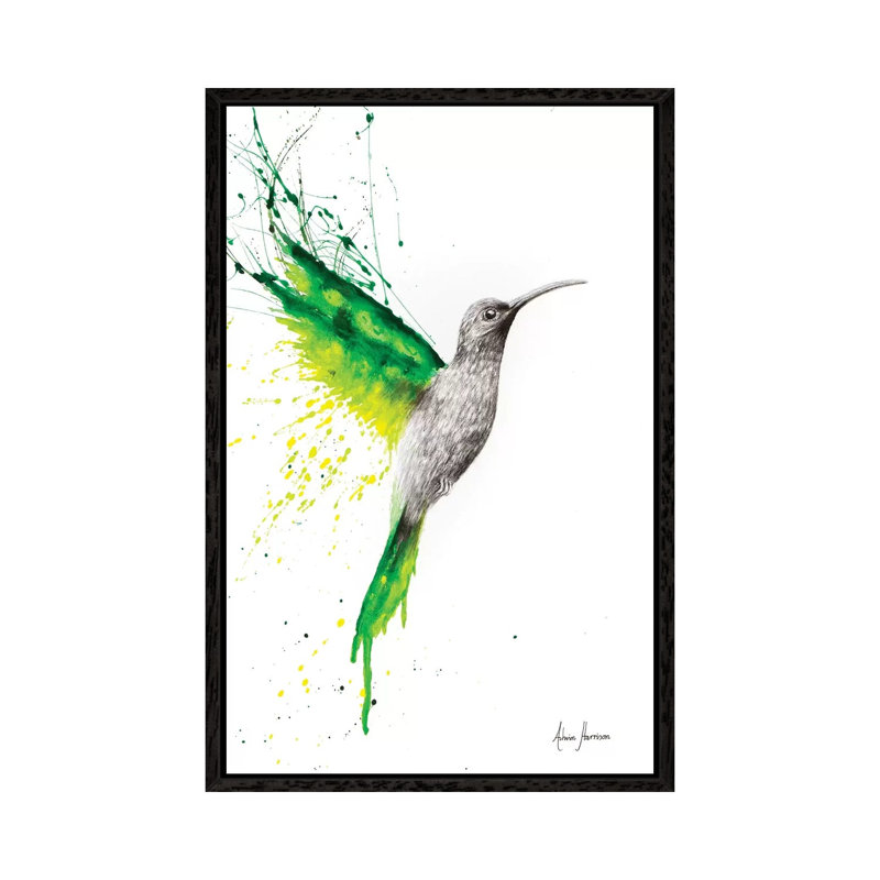 Emerald Sun by Ashvin Harrison - Print on Canvas, Black Framed, 66.04 cm H x 45.72 cm W