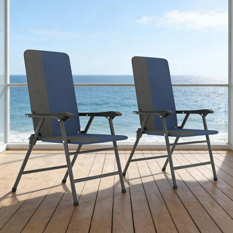 Ensemble de chaises d'extérieur, chaises de jardin à dossier haut, chaises de camping pliantes, ensemble de 2 chaises de patio