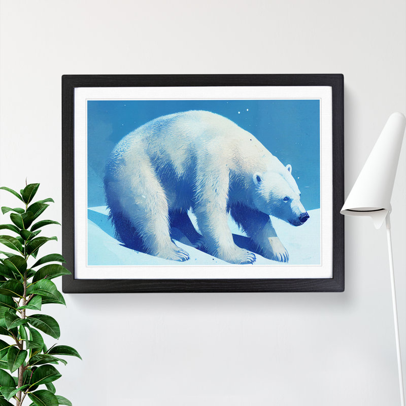 Polar Bear - Framed Print, 25cm H x 34cm W x 2cm D