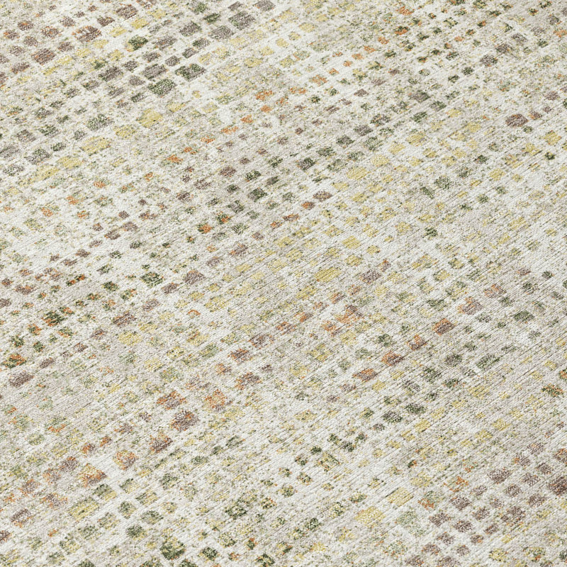 Machine Washable Indoor/Outdoor Chantille ACN2641 Abstract Rug, 8' x 10', Ivory