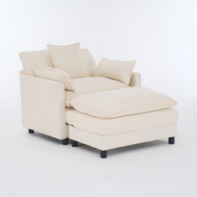 Modern Accent Chair with Ottoman