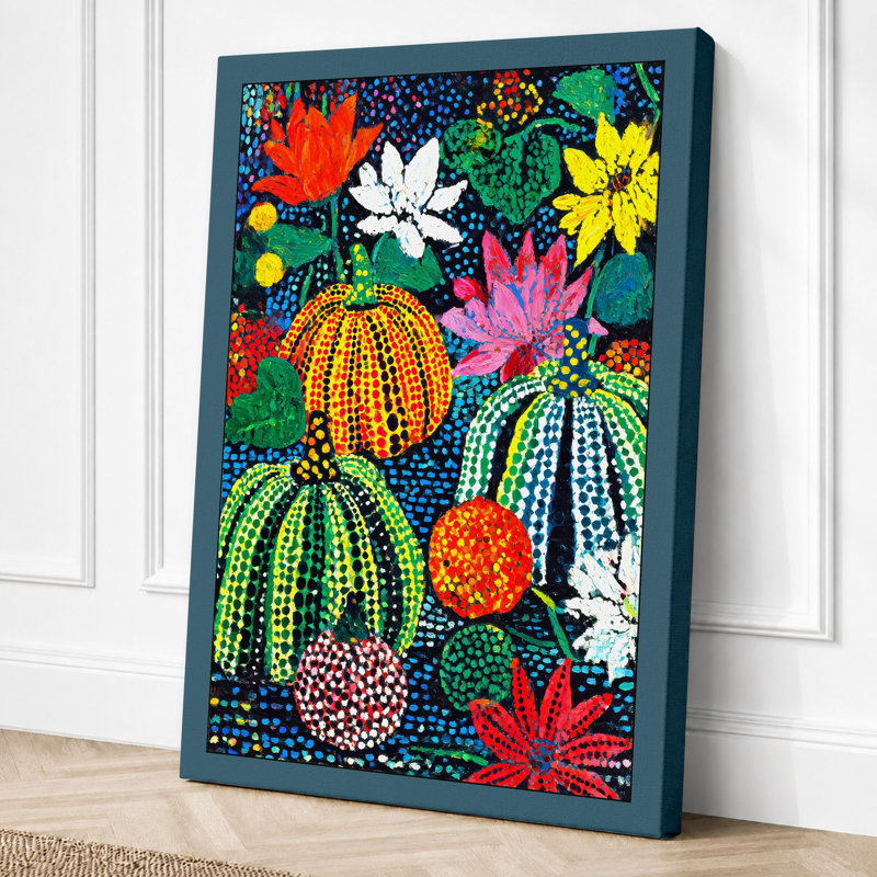Cactus Garden Bloom Botanical 1 Piece Wrapped Canvas Wall Art, 30x20 - 76.2 x 50.8 cm, Teal Border