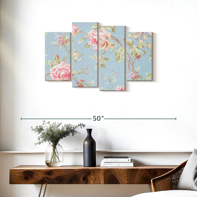 Motif floral, H 22 po x l 36 po