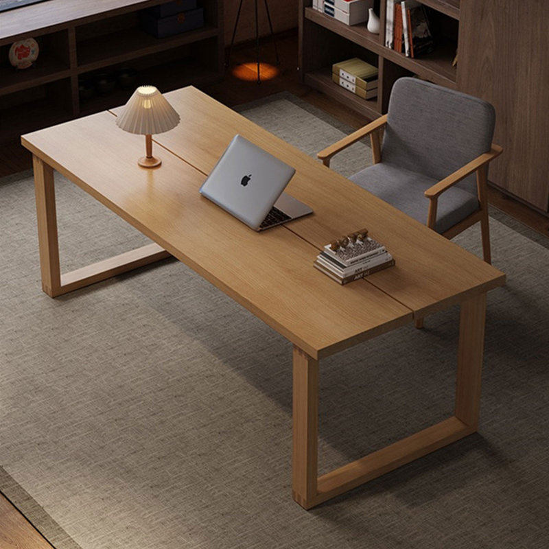 Brown Rectangular Solid Wood desk, 29.53" H x 62.99" W x 27.56" D