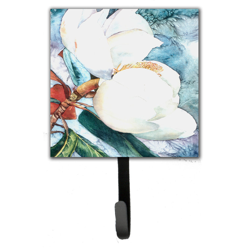 Porte-laisse à fleurs et crochet mural magnolia