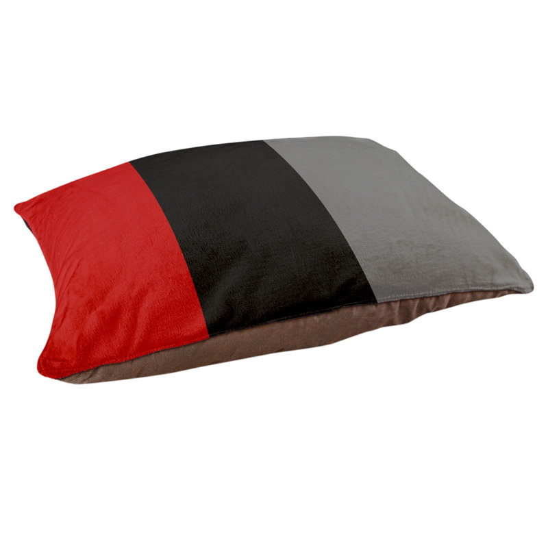 Coussin Ohio Football, Moyen (l 28 po x P 18 po x H 6 po), Écarlate / noir / gris