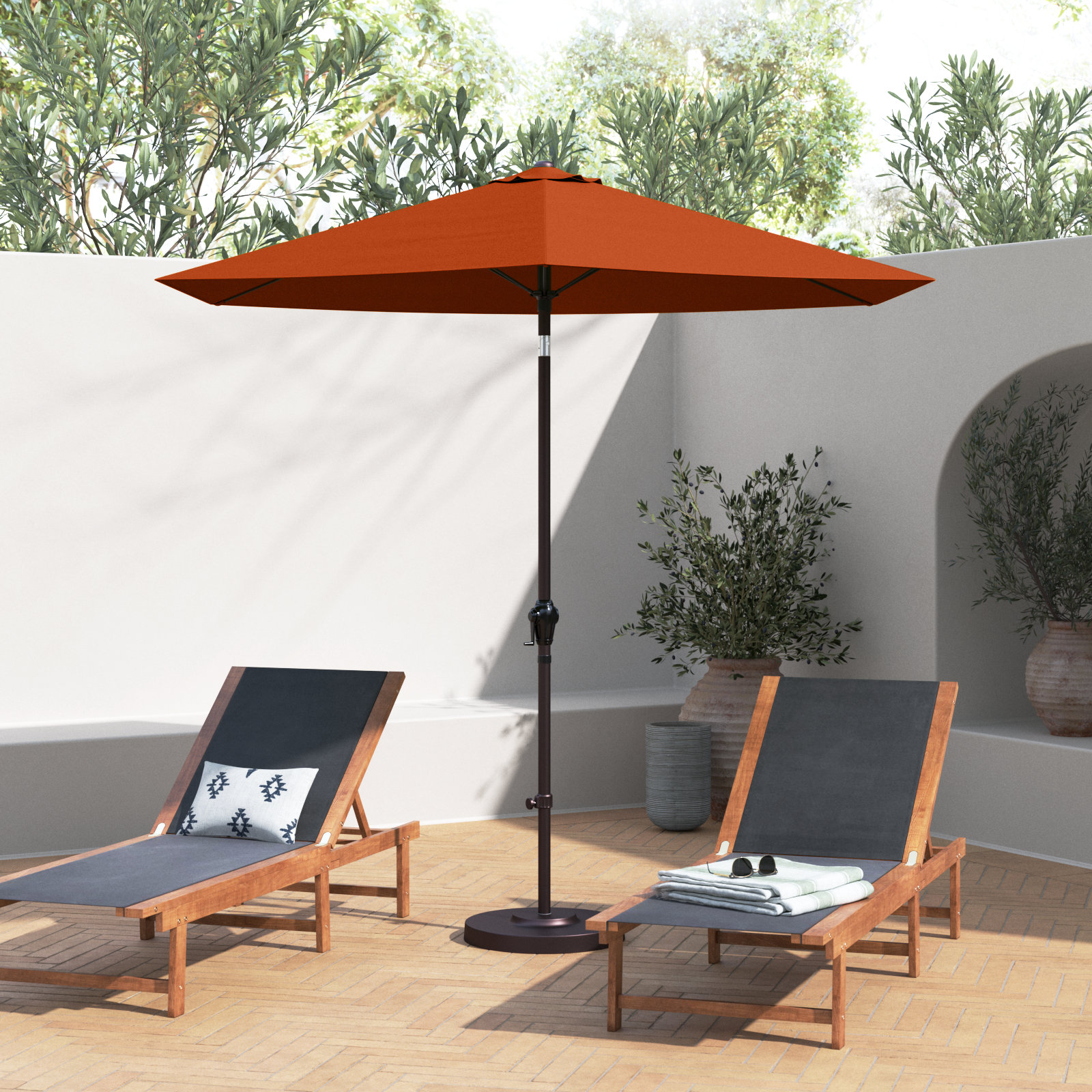 Astraea 108'' Outdoor Umbrella, Tuscan - Polyester