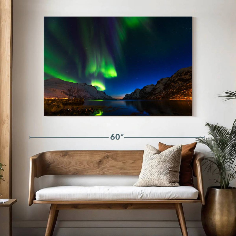 Alvord Ersfjord Northern Lights, H 34 po x l 51 po