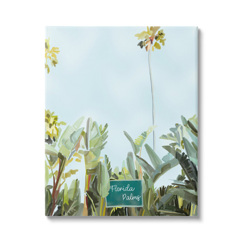 «Stupell Industries Florida Palms Botanicals», art mural sur toile par Amelia Noyes, H 48 po x l 36 po x P 1,5 po