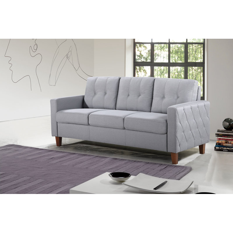 Rossetti 76.77'' Upholstered Sofa, Light Gráy