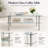 Modern 2-Tier Rectangular Glass Coffee Table with Metal Frame