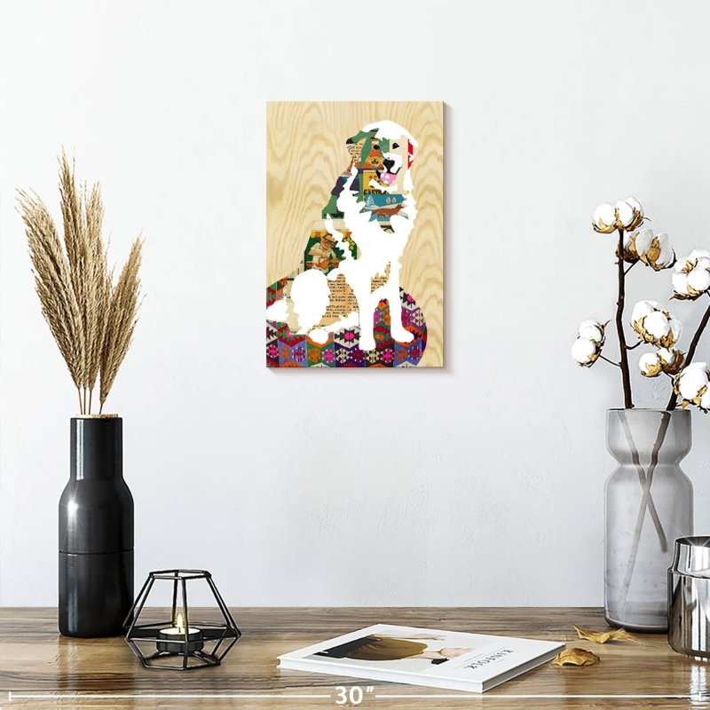 Brampt Collage Pyrenees Dog, 12" H x 8" W