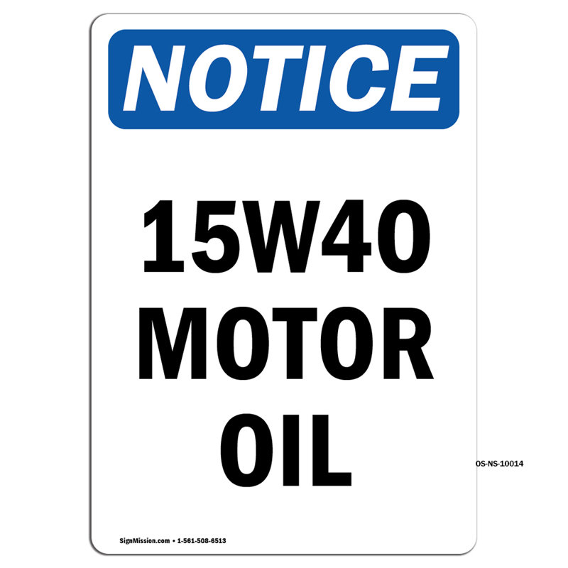Ensemble de 10 décalcomanies à l'huile pour moteur OSHA 15 W 40 po 5 po x 3,5 po