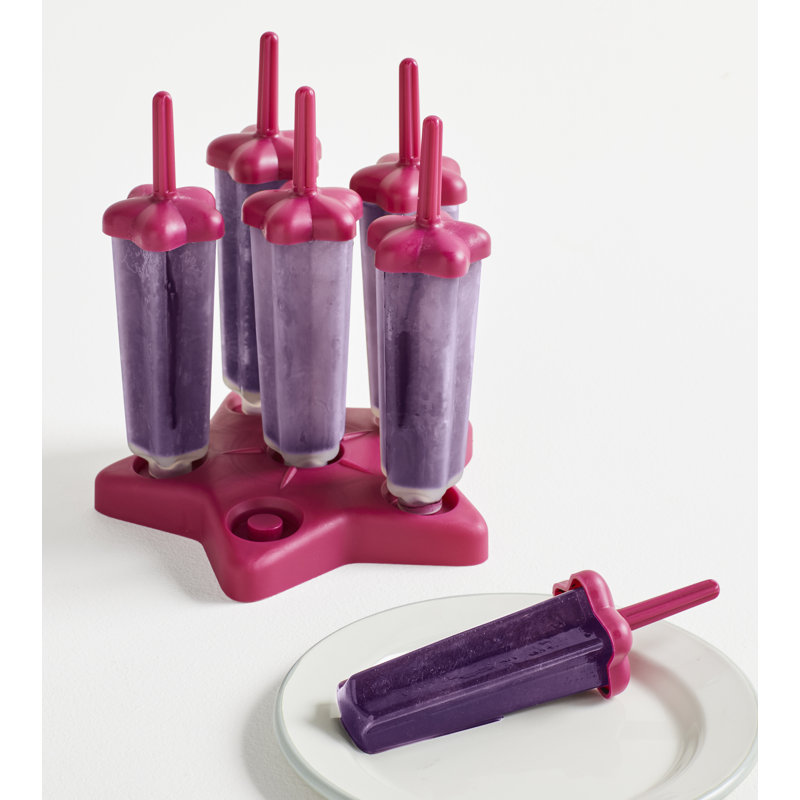 Tovolo Pink Star Shaped Ice Pop Molds Set of 6