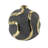 D8X8" Round Black Ceramic Vase With Abstract Gold Swirl Accents