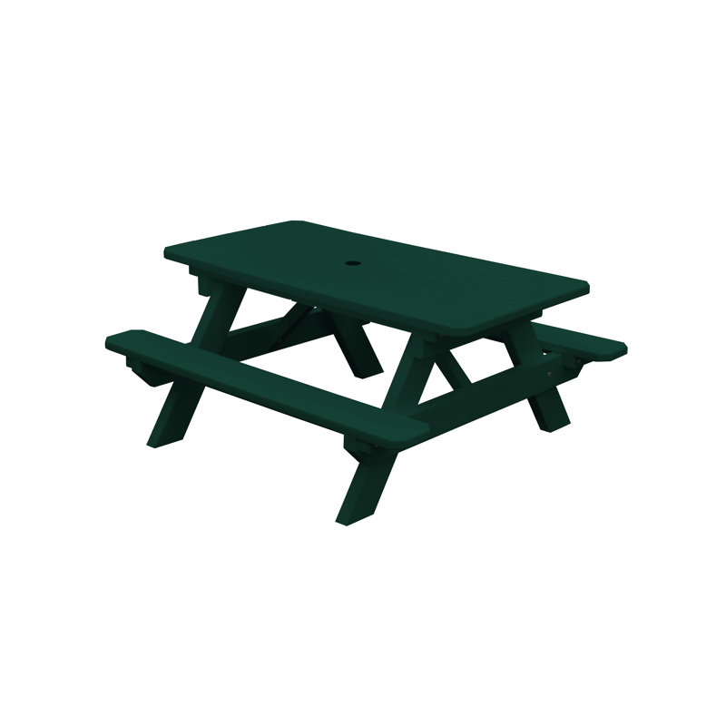 Axemann Patio Dining Set with Rectangular Table, Turf Green