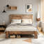 Structure de lit plateforme en bois, sans bruit, sans sommier-1518462120