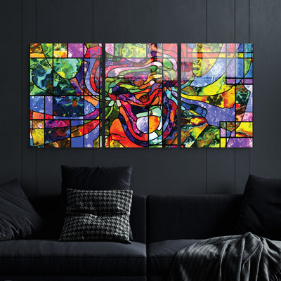3 Piece No Frame Print Set on Glass