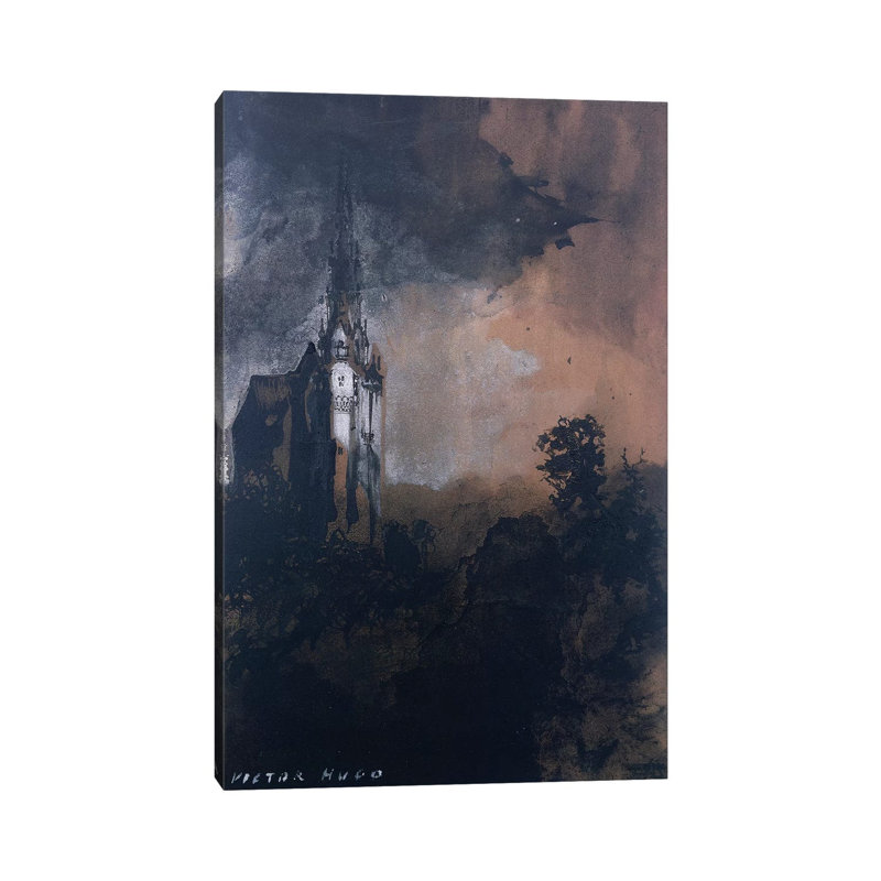 The Castle In The Moonlight by Victor Hugo - Wrapped Canvas Painting, 20.32 cm H x 30.48 cm W