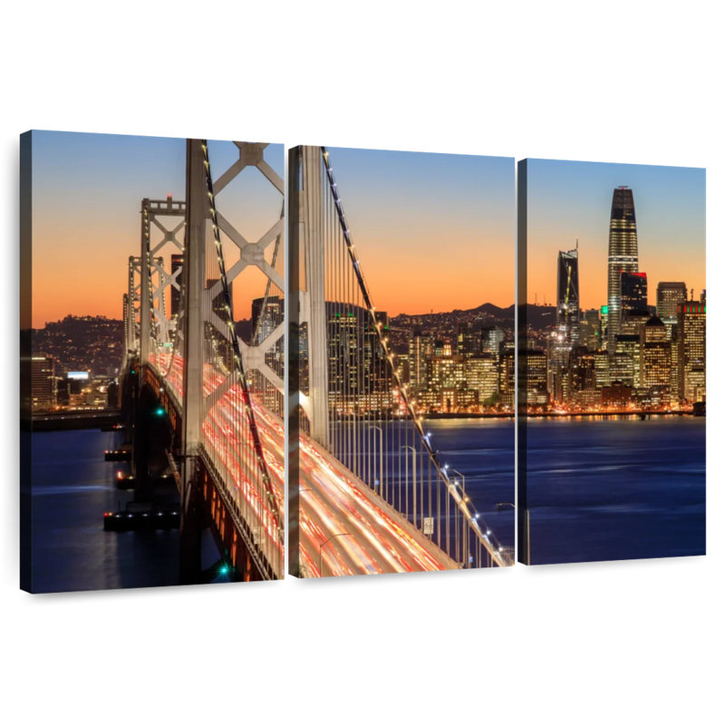 Lilie San Francisco à la tombée de la nuit, H 28 po x l 45 po