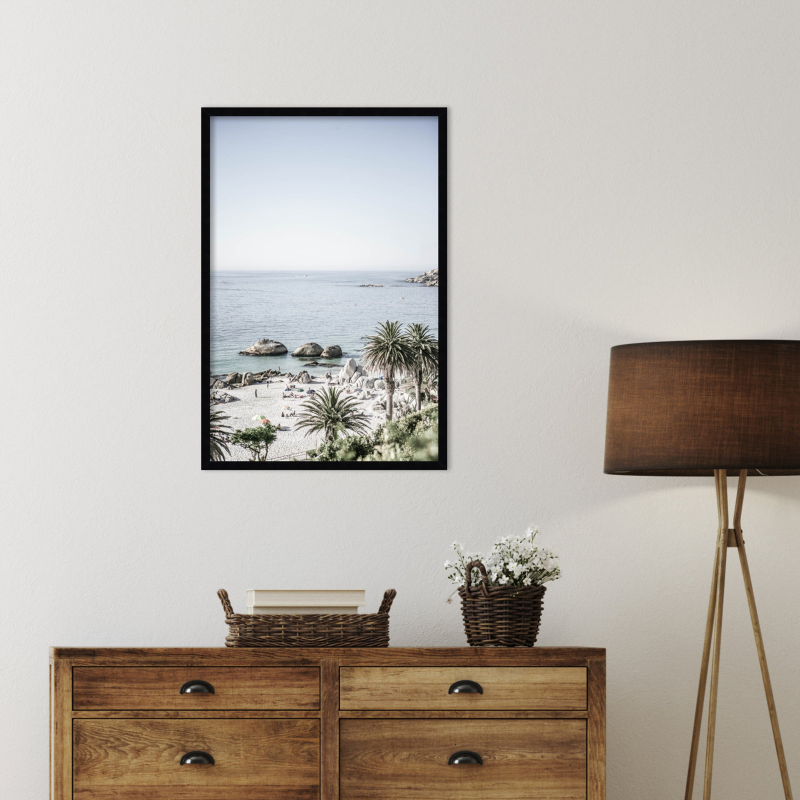 Pindall "Clifton Beach" Print, Black, 33" H x 23" W