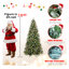 Arbre de Noël 9 pi avec 750 lumières DEL blanc chaud, 3750 branches en PE + PVC, baies rouges et pommes de pin, conception à charnières pour une installation facile-1026842455
