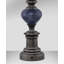 Fanale Blue Marble 31" Gunmetal with Blue Marble Table Lamp with USB Port