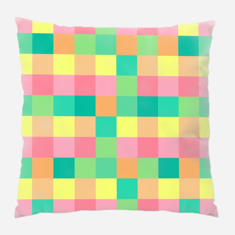 Checkerboard Geometric Microsuede Reversible Throw Pillow