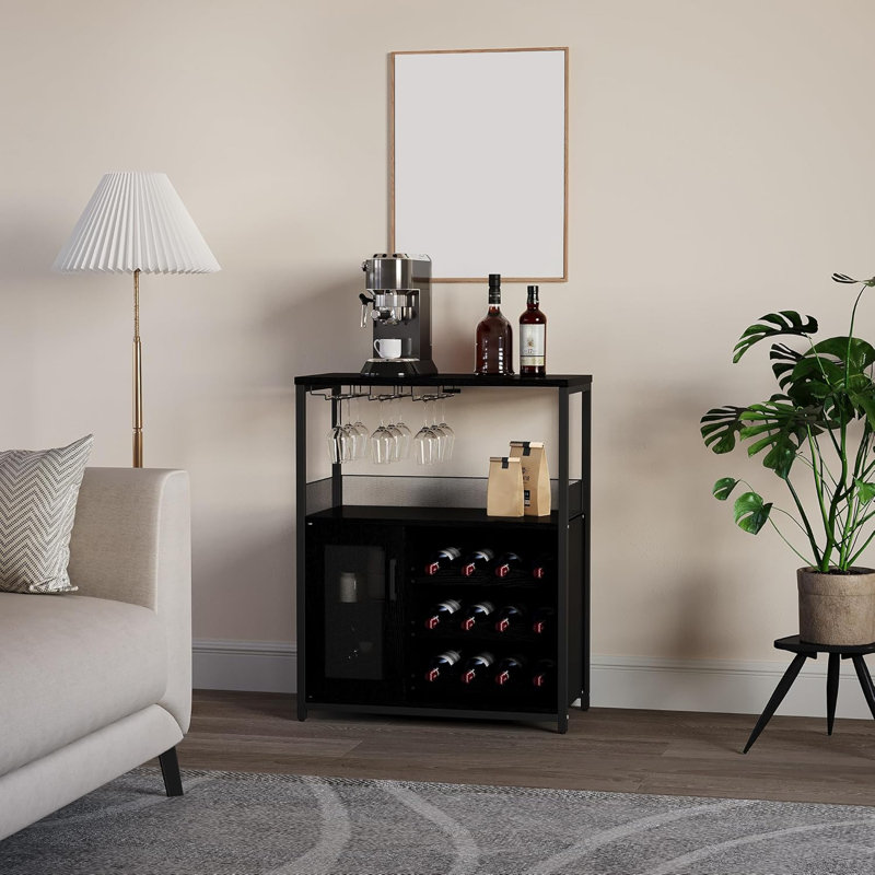 Armoire de bar avec porte-bouteilles avec porte-bouteilles et porte-verres avec rangement en verre pour l'industrie