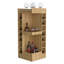 Armoire de bar en chêne naturel avec support à vin et tablette ouverte-1572271886