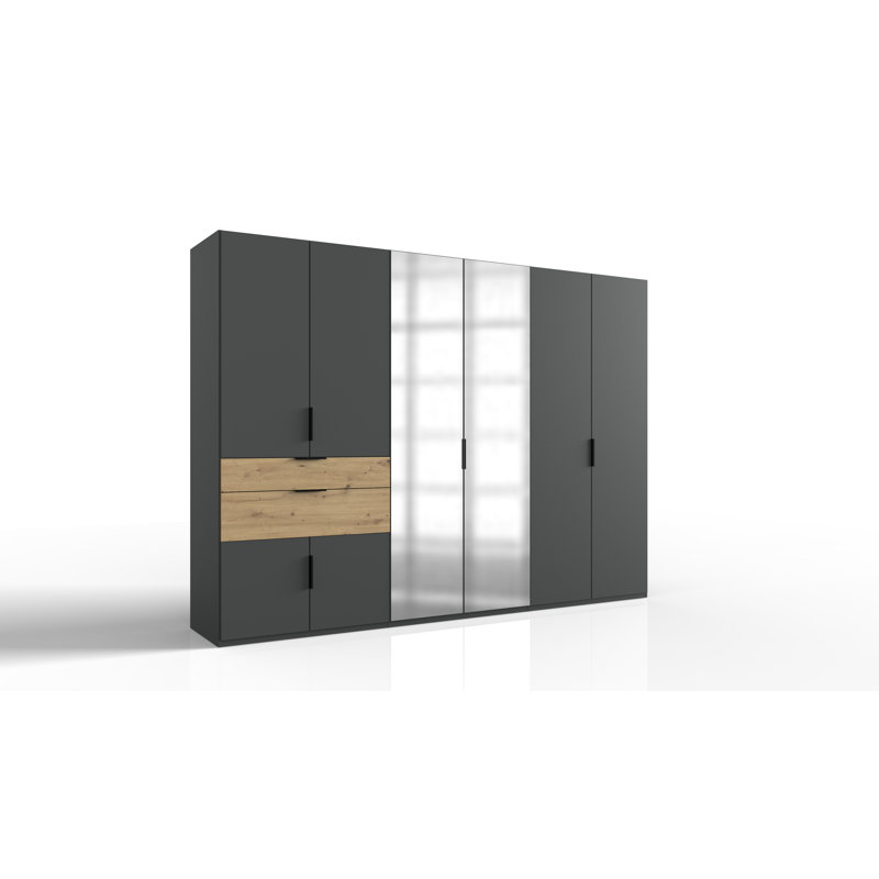 Arianit 8 Door Manufactured Wood Wardrobe, Graphite/Artisan Oak