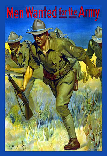«Men Wanted for the Army» par Isaac Brewster Hazelton - impression d'art graphique, H 30 po x l 20 po