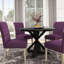 Ensemble de salle à manger 5 pièces Banff, table ronde avec 4 chaises capitonnées Banff, mauve Banff