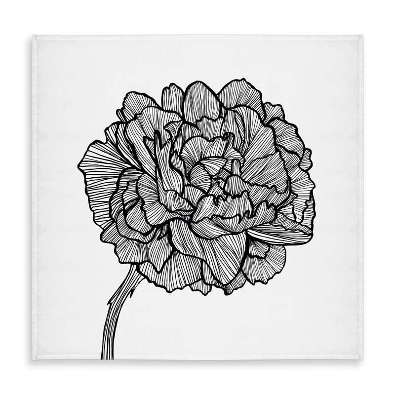 Peony Line White Floral Tablecloth - Indoor/Outdoor Decor
