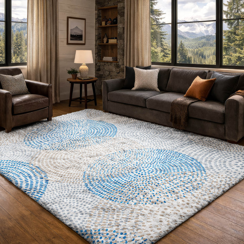 Tapis à poils longs lavable à la machine de qualité supérieure ADS586, 9' x 12'