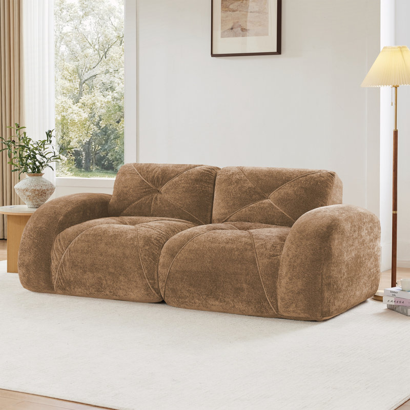 Canapé rembourré confortable, aucun assemblage requis, Chameau