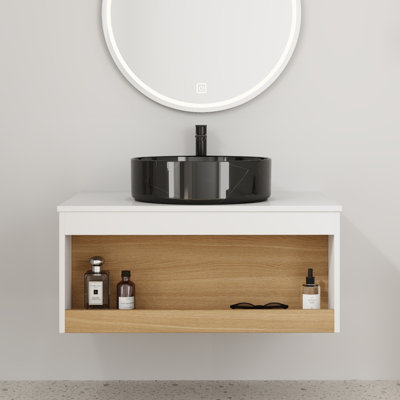 Ensemble de meuble-lavabo flottant 30 po - Design mural peu encombrant avec vasque