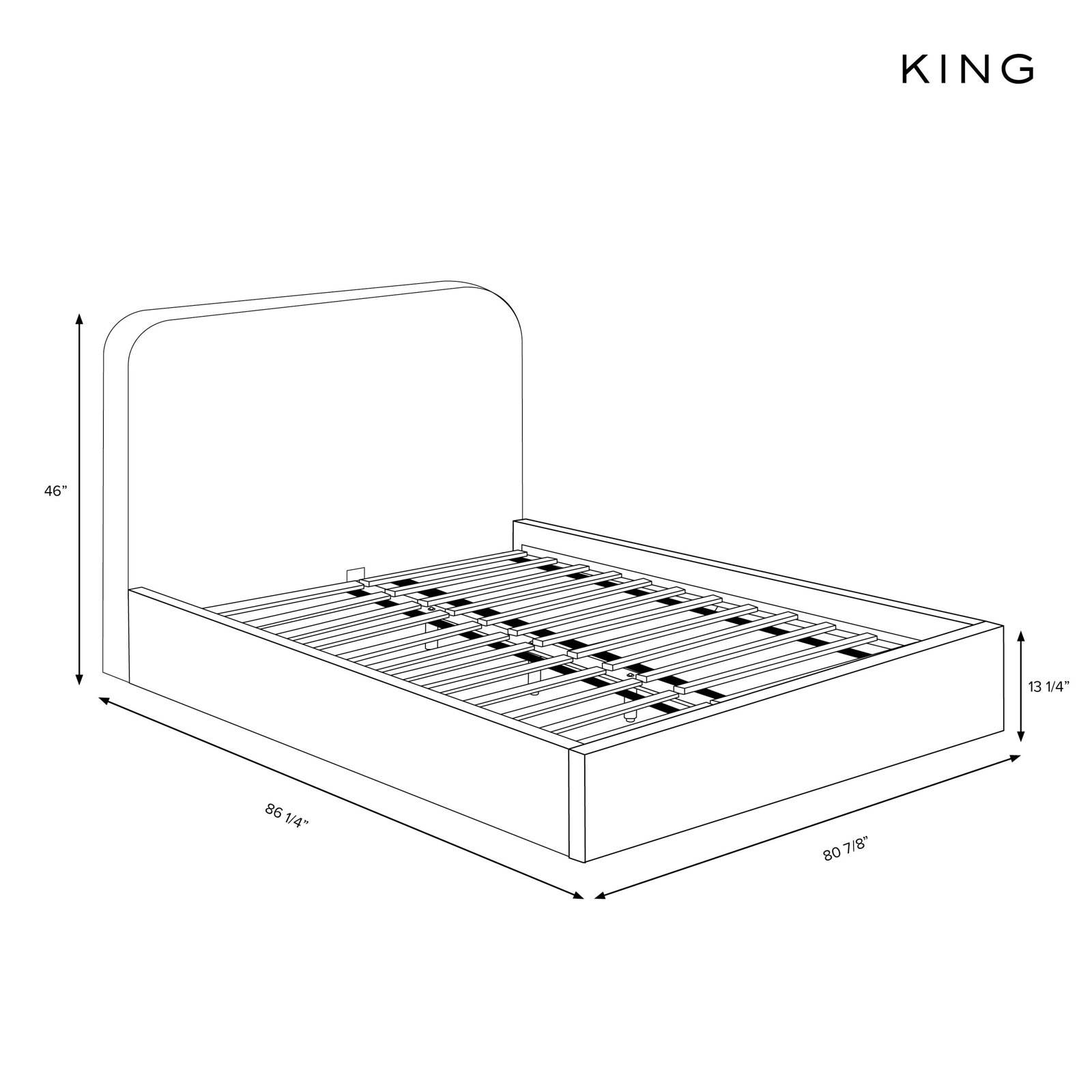 Maggie Ruffle Platform Bed, King, Classic Chocolate Linen
