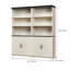 Bibliothèques spacieuses avec rangement, tablettes modernes ajustables en bois aggloméré blanc pour la maison