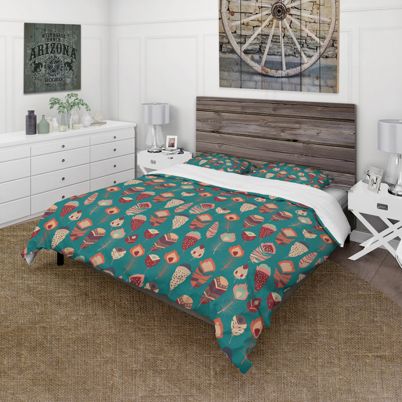 Ensemble de housse de couette bohème Boho, Housse de couette pour grand lit + 2 taies décora
