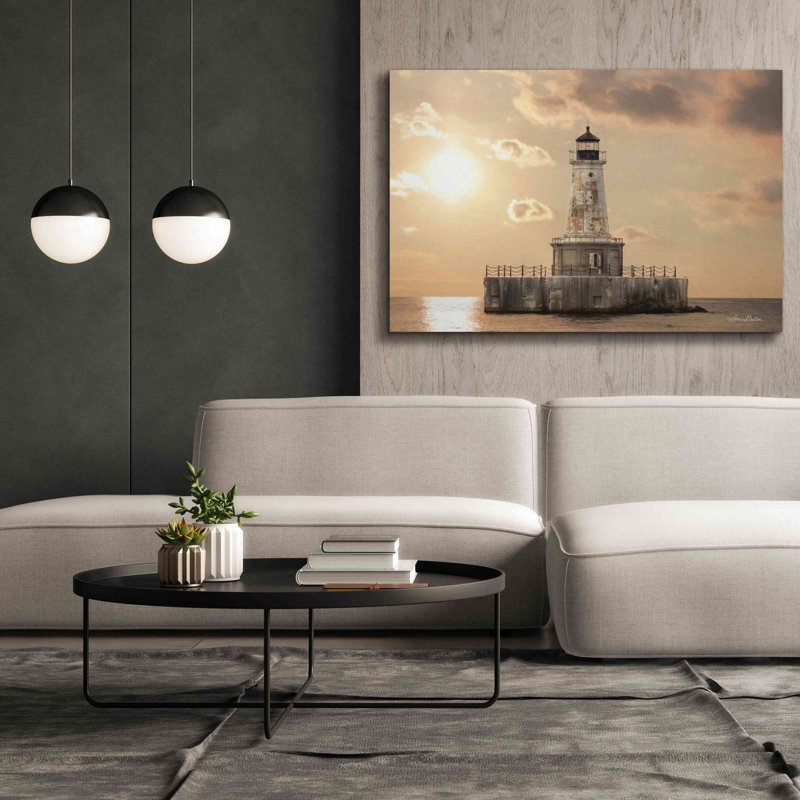 «Charity Shoal Lighthouse» par Lori Deiter, art mural sur toile, H 40 po x l 60 po x P 1,5 po