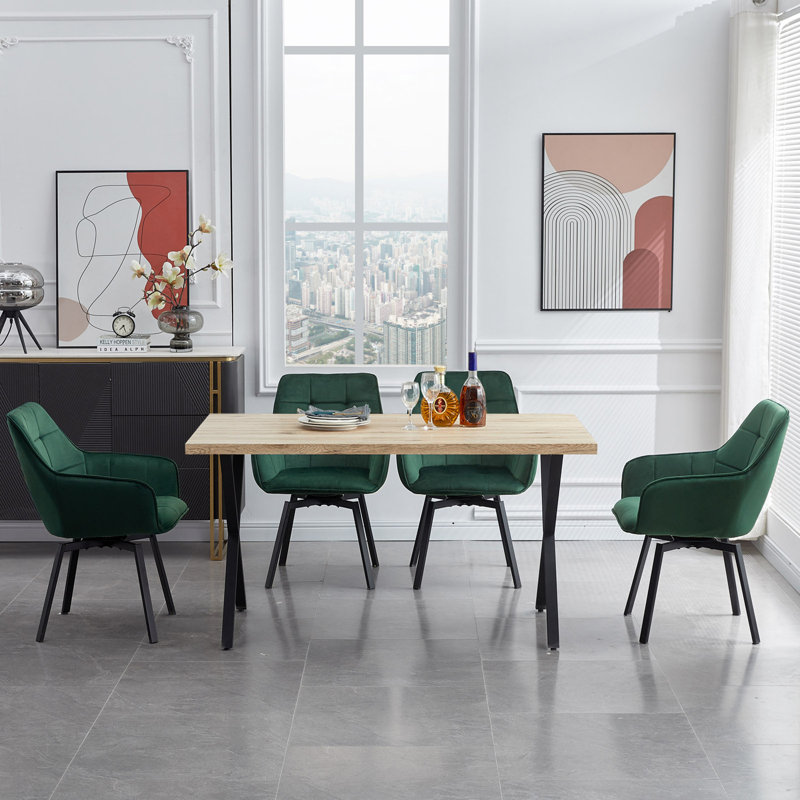 Paramonos Metal Base Dining Table, Oak