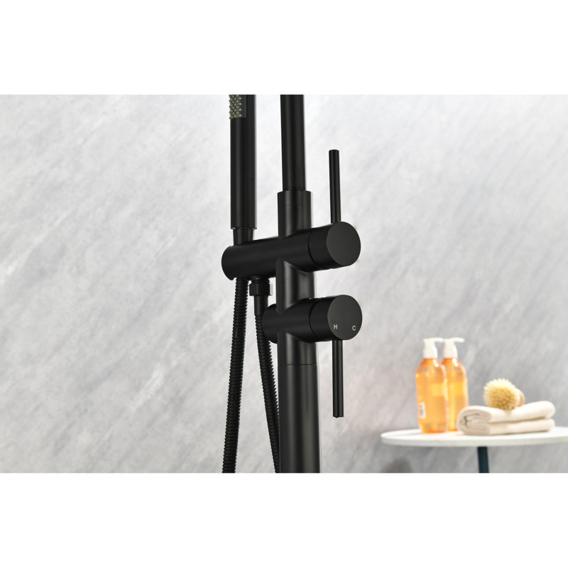 Robinet de baignoire à main avec pivot à 360 degrés et durabilité - fabrication en acier inoxydable noir mat, Noir mat