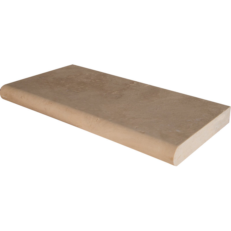 Marzana 16 in. x 24 in. x 2 in. Honed Unfilled Brushed Travertine Pool Coping (2.67 sq. ft./unit, 1 Piece), Dune