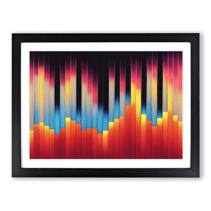 Audio Equalizer Abstract Art Vol.4 - Single Picture Frame Print, 46cm H x 64cm W, Black